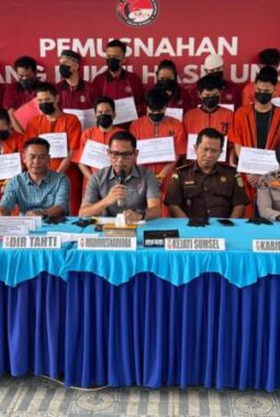 Polda Sumsel Musnahkan Barang Bukti Narkoba Senilai Rp2,2 Miliar, Selamatkan 34 Ribu Jiwa