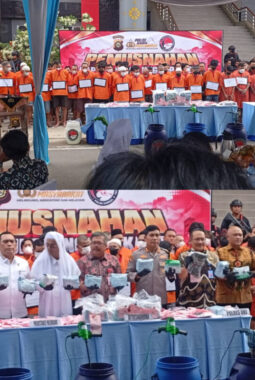 Polda Sumsel Musnahkan 36,4 Kg Sabu, 87 Tersangka Terungkap dari 182 Lokasi Penindakan